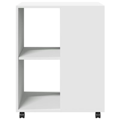 vidaXL Mesa de apoio c/ rodas 55x60x78 cm derivados de madeira branco