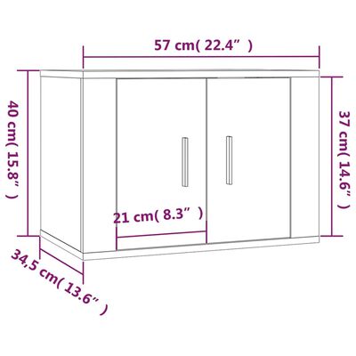 vidaXL Móveis de TV de parede 3 pcs 57x34,5x40 cm branco