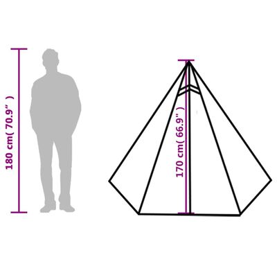 vidaXL Tenda de campismo para 3 pessoas impermeável verde