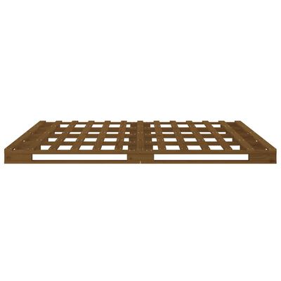 vidaXL Cama de paletes 140x190 cm pinho maciço castanho mel