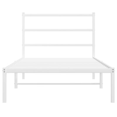 vidaXL Estrutura de cama com cabeceira 100x200 cm metal branco