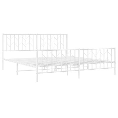 vidaXL Estrutura de cama com cabeceira e pés 183x213 cm metal branco