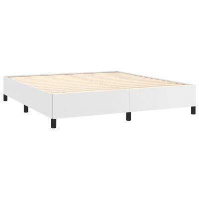 vidaXL Estrutura de cama 160x200 cm couro artificial branco