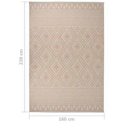 vidaXL Tapete de tecido plano p/ exterior 160x230 cm riscas castanhas