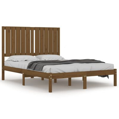 vidaXL Estrutura cama pequena de casal 120x190 cm madeira castanho-mel