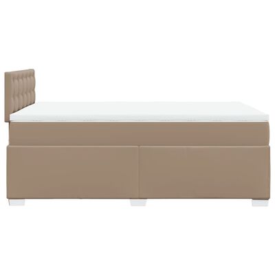 vidaXL Cama com molas/colchão 120x200 cm couro artificial cappuccino