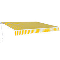 vidaXL Toldo dobrável manual 400 cm amarelo/branco