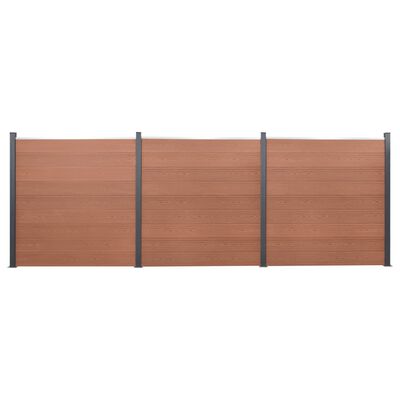 vidaXL Conjunto de painéis de vedação 526x186 cm WPC castanho