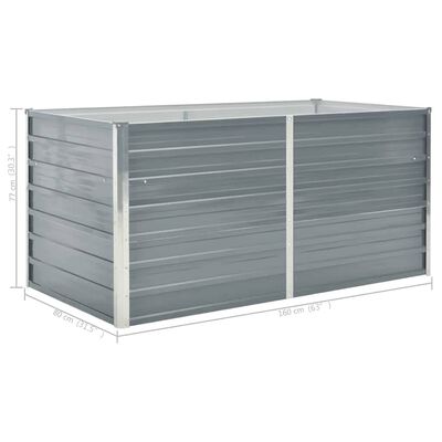 vidaXL Canteiro de jardim elevado 160x80x77cm aço galvanizado cinzento