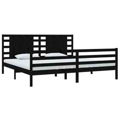 vidaXL Estrutura de cama 200x200 cm pinho maciço preto