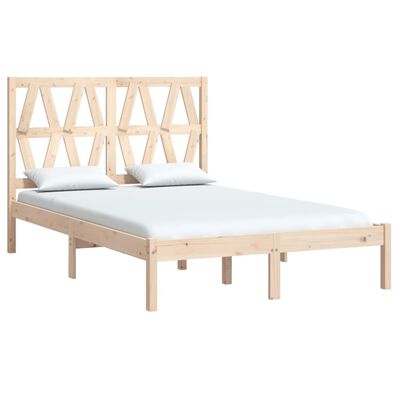 vidaXL Estrutura de cama pequena casal 120x190 cm pinho maciço