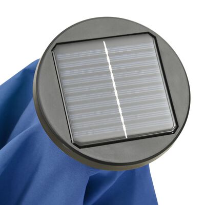 vidaXL Guarda-sol de jardim c/ luzes LED 200x211cm alumínio azul-ciano