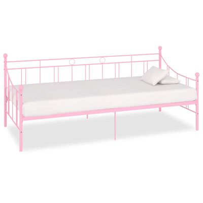 vidaXL Estrutura sofá-cama 90x200 cm metal rosa