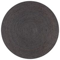 vidaXL Tapete artesanal em juta redondo 90 cm cinzento escuro