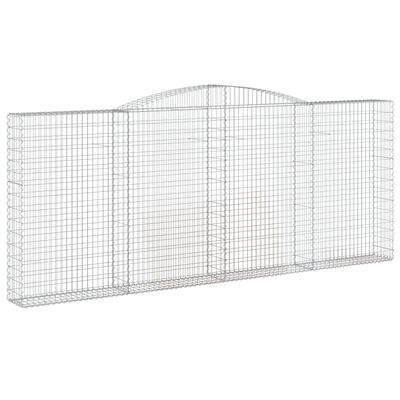 vidaXL Cestos gabião arqueados 2pcs 400x30x160/180cm ferro galvanizado