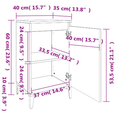 vidaXL Mesa de cabeceira 40x35x70cm derivados madeira branco brilhante