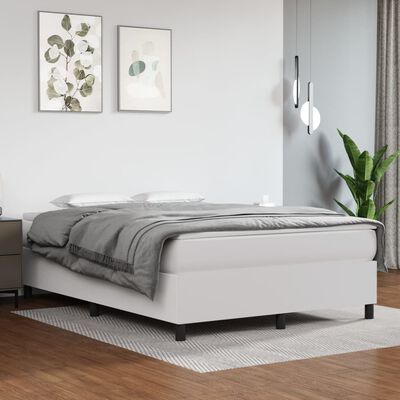 vidaXL Estrutura de cama 140x200 cm couro artificial branco