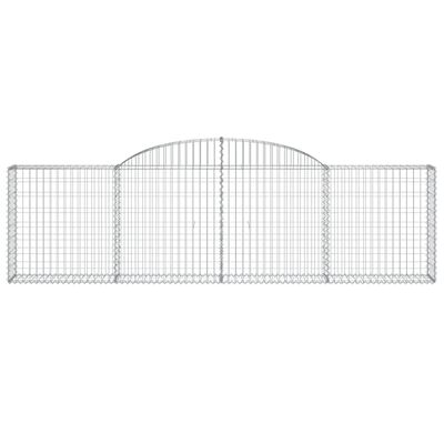 vidaXL Cestos gabião arqueados 12pcs 300x30x80/100cm ferro galvanizado