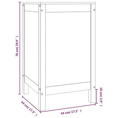 vidaXL Caixa para roupa 44x44x76 cm madeira de pinho maciça branco