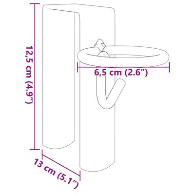 vidaXL Ganchos portáteis para baldes 3 pcs aço prateado