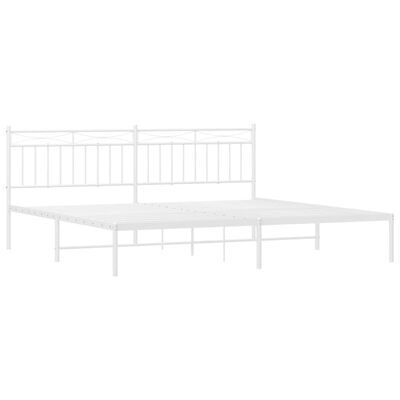 vidaXL Estrutura de cama com cabeceira 200x200 cm metal branco