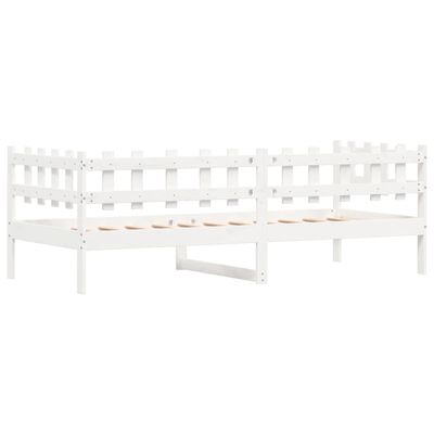 vidaXL Sofá-cama sem colchão 90x190 cm madeira de pinho maciça branco