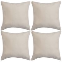 vidaXL Capa de almofada de camurça sintética 4 pcs 40x40 cm bege