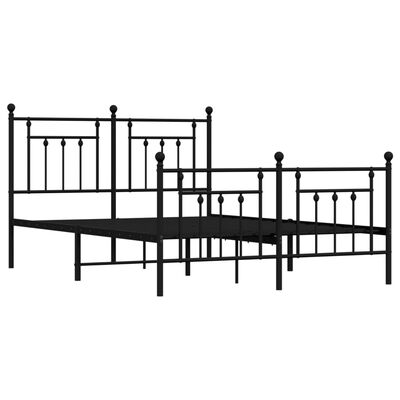 vidaXL Estrutura de cama com cabeceira e pés 140x190 cm metal preto