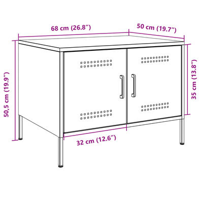 vidaXL Mesa de centro 68x50x50,5 cm aço rosa