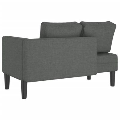 vidaXL Chaise lounge com almofadões tecido cinzento-escuro