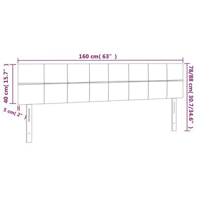 vidaXL Cabeceira de cama c/ luzes LED tecido 160x5x78/88 cm cor creme