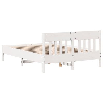 vidaXL Cama sem colchão 140x200 cm madeira de pinho maciça branco