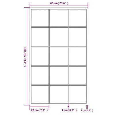 vidaXL Espelhos de parede 4 pcs 100x60 cm metal preto