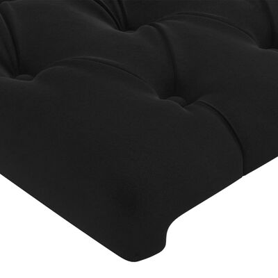 vidaXL Cabeceira de cama c/ abas tecido 147x16x78/88 cm preto