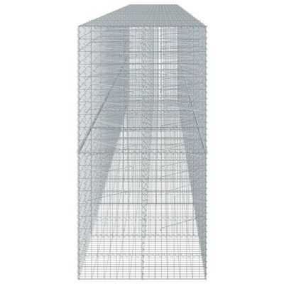 vidaXL Cesto gabião com cobertura 950x100x200 cm ferro galvanizado