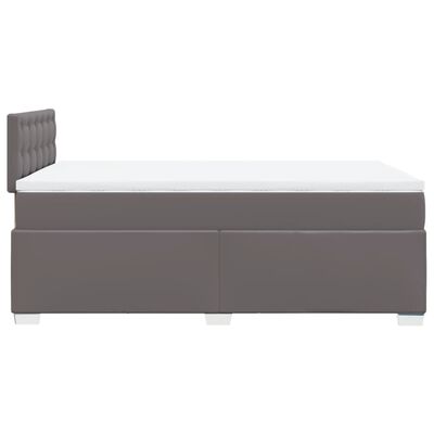 vidaXL Cama boxspring com colchão 120x190 cm couro artificial cinzento