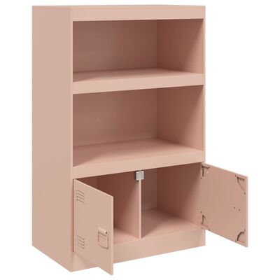 vidaXL Aparador 67x39x107 cm aço rosa