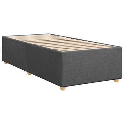 vidaXL Cama box spring com colchão solteiro tecido cinzento-escuro