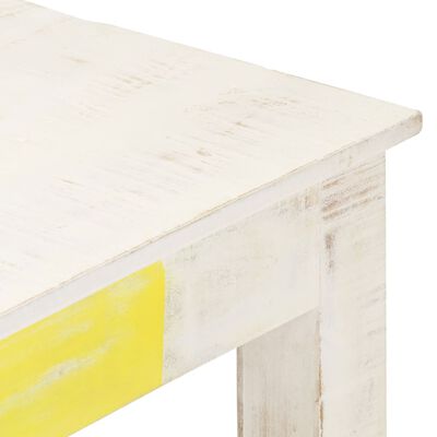 vidaXL Mesa de jantar 120x60x76 cm madeira de mangueira maciça branco