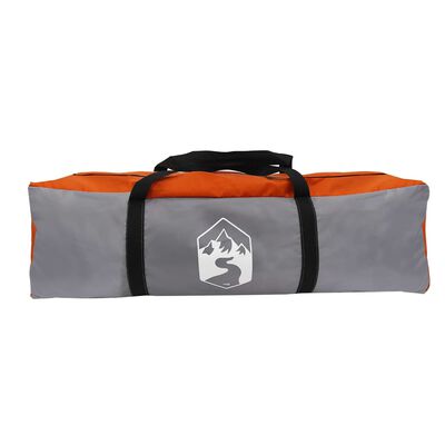 vidaXL Tenda familiar estilo cabana 6 pessoas imperm. cinza/laranja