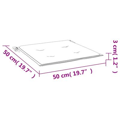 vidaXL Almofadões p/ cadeira 4pcs 50x50x3cm tecido padrão folhas