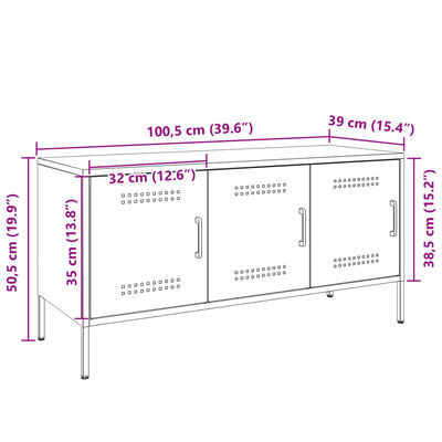 vidaXL Móvel de TV 100,5x39x50,5 cm aço rosa