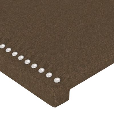 vidaXL Cabeceira cama c/ abas tecido 183x16x118/128 cm castanho-escuro