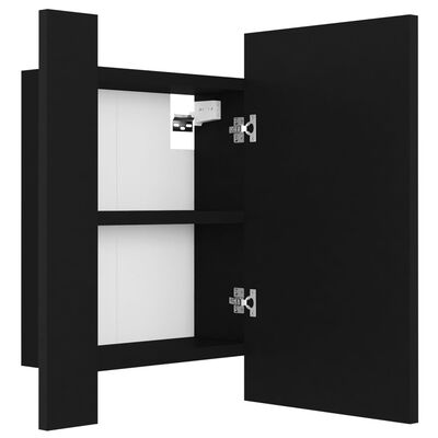 vidaXL Armário espelhado casa de banho LED 40x12x45 cm acrílico preto