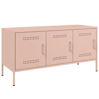 vidaXL Móvel de TV 100,5x39x50,5 cm aço rosa