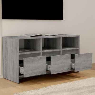 vidaXL Móvel de TV 102x37,5x52,5 cm derivados madeira sonoma cinza