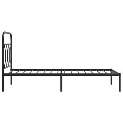 vidaXL Estrutura de cama com cabeceira 90x190 cm metal preto