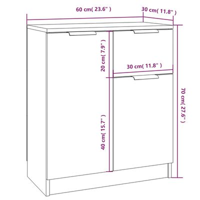 vidaXL Aparadores 2 pcs 60x30x70 cm derivados de madeira branco