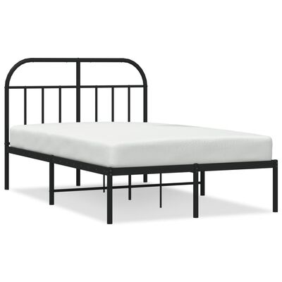 vidaXL Estrutura de cama com cabeceira 120x190 cm metal preto