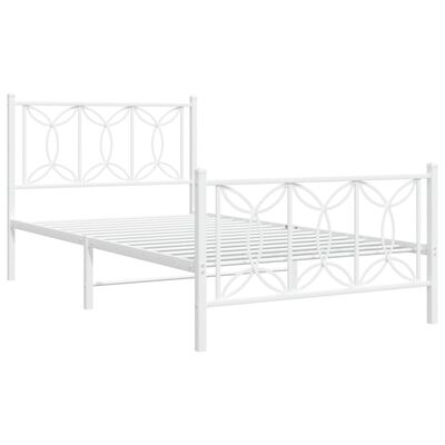 vidaXL Estrutura de cama com cabeceira e pés 100x200 cm metal branco